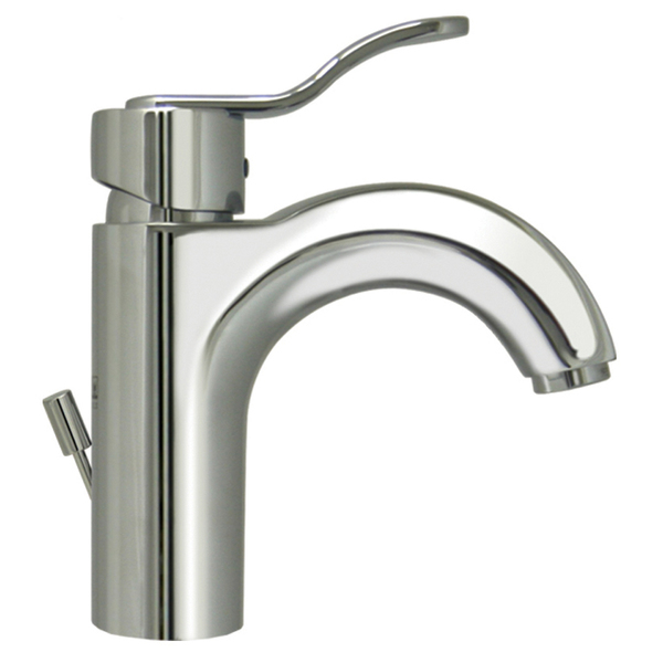 Whitehaus Wavehaus Sgl Hole/Sgl Lever Lavatory Faucet W/ Pop-Up Waste, Chrm 3-04040-C